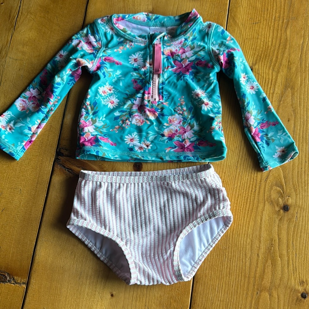 3 Bathing Suits Ruffle Butts and Wonder Nation 12-18 month and 2T BUNDLE